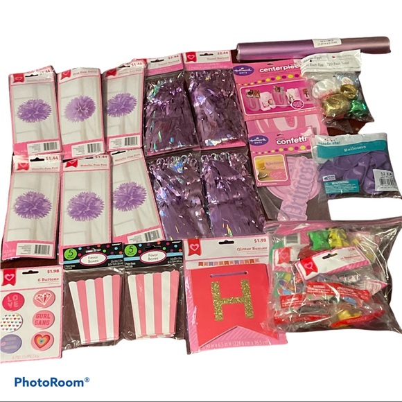 Lot of 100+ Party supplies!! Lavender & Pink color - Picture 3 of 14